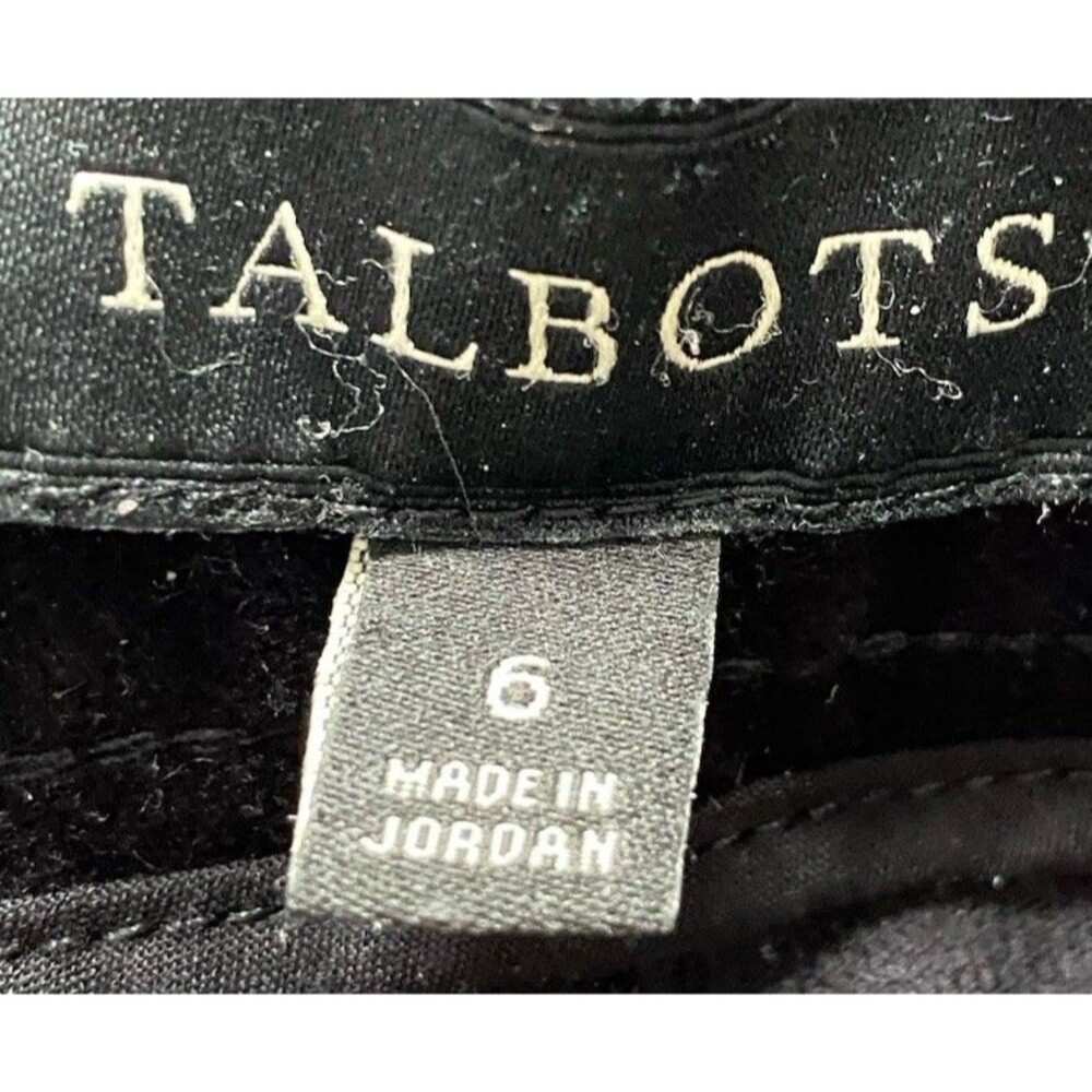Talbots Black velvet Stretch Straight Leg Dress pants Women’s Size 6 Pockets - Picture 4 of 7